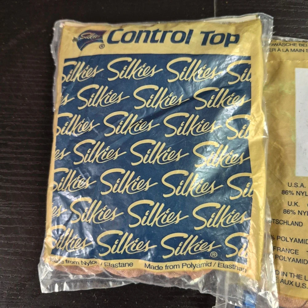 Silkies Vintage Control Top Hose Support Legs Tights Beige Honey X-Tall 2 Pack